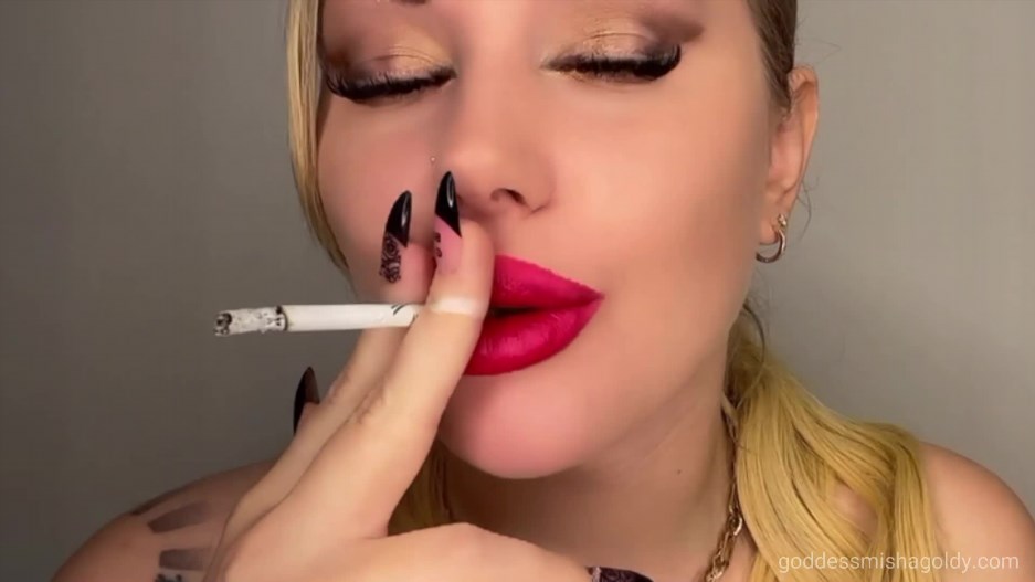 Mistress Misha Goldy – ASMR and Mindfucking Smoking JOI Draining